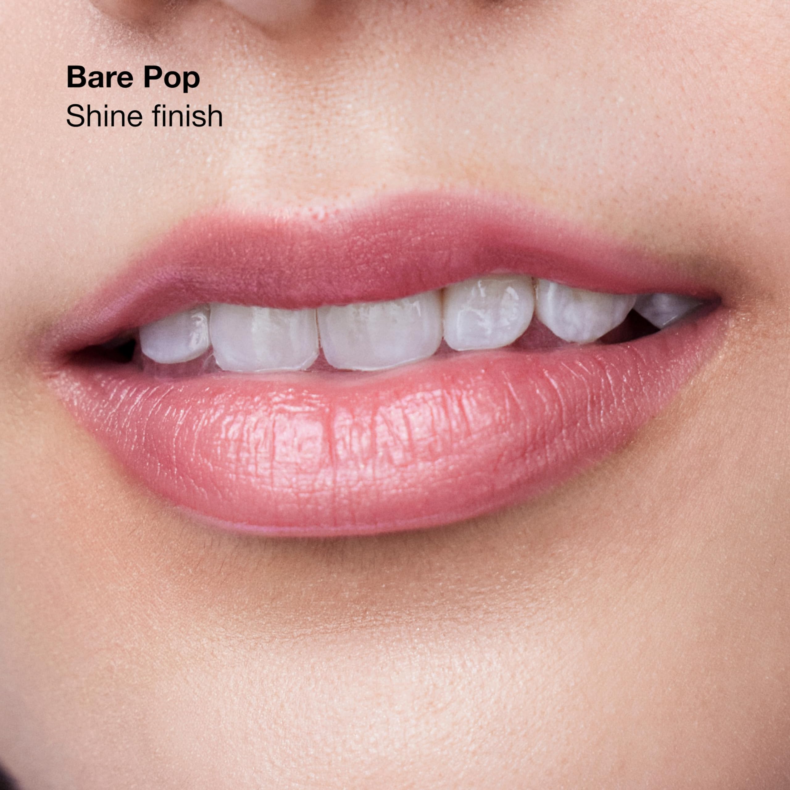 Clinique Pop Longwear Lipstick | Long Lasting, Satin, Matte + Shine, Bare Pop, 1 Count